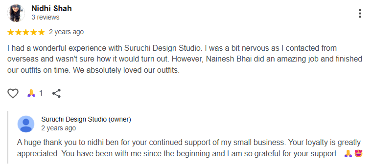 Suruchi Design Studio client feedback 5