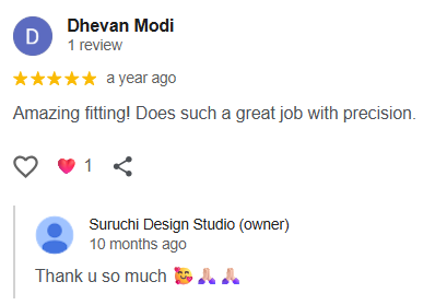 Suruchi Design Studio client feedback 8