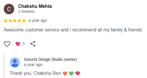 Suruchi Design Studio client feedback 9