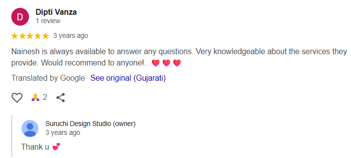 Suruchi Design Studio client feedback 13