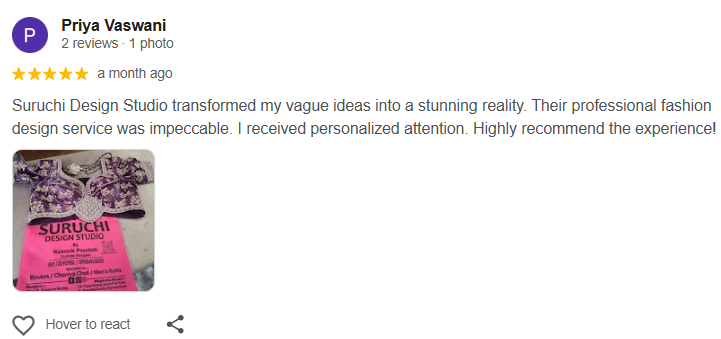 Suruchi Design Studio client feedback 14